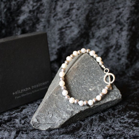 Silpada Silver and Pearl Bracelet B0372 - Picture 1 of 4
